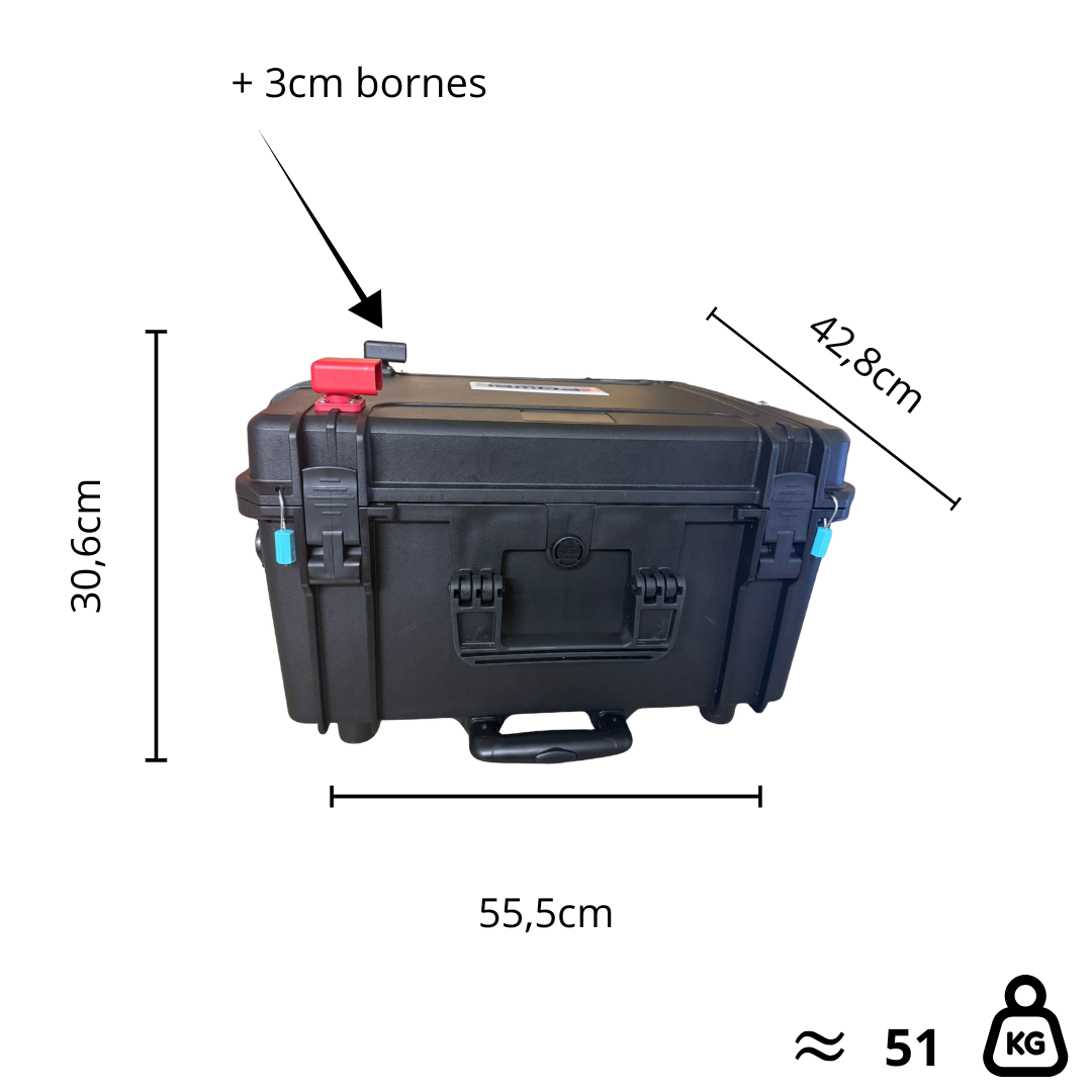 Batterie lithium 12V 628Ah ENDURA 628 dimensions 555 x 428 x 306 mm