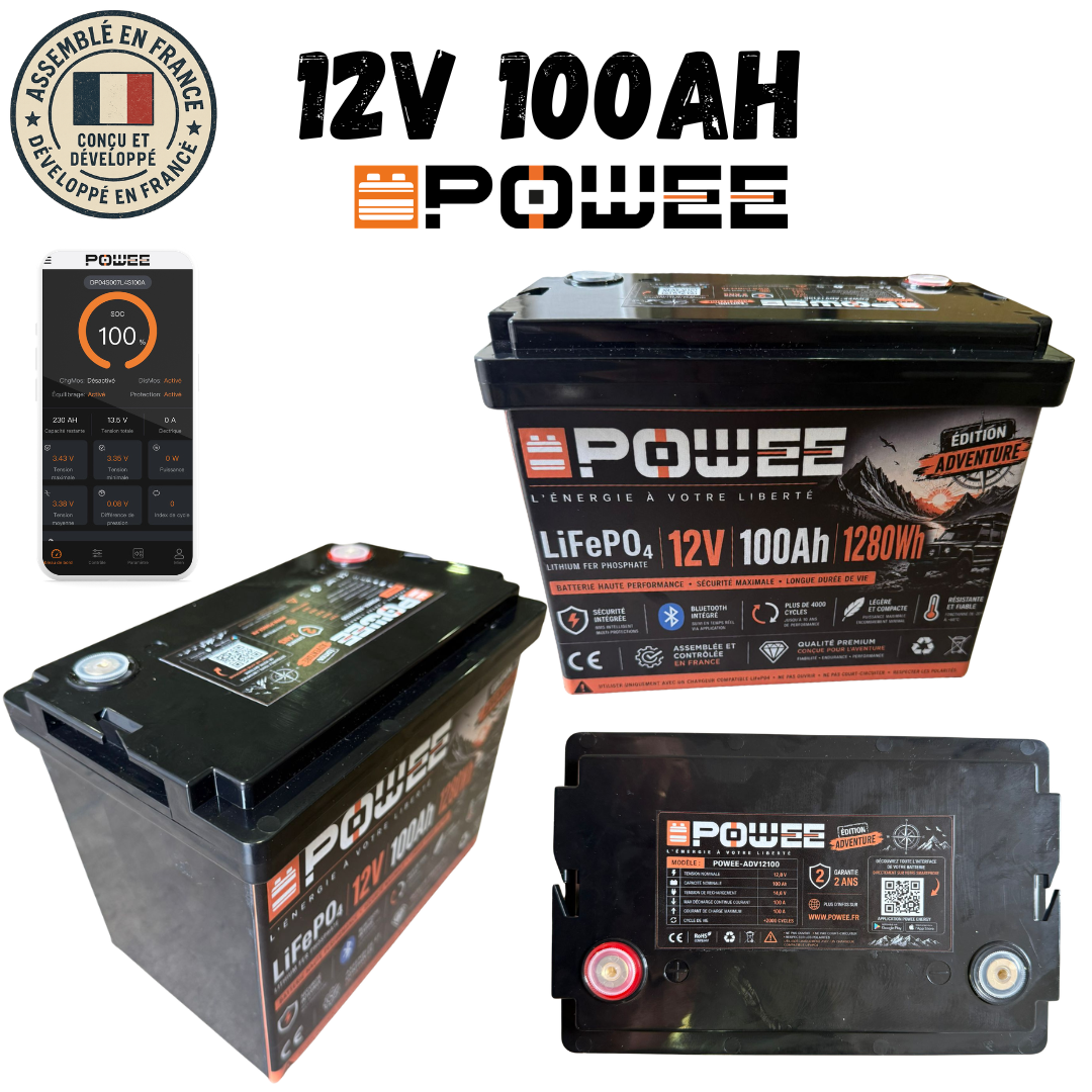 Batterie lithium 12V 100Ah Powee ADVENTURE