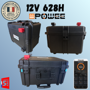 Batterie lithium 12V 628Ah ENDURA 628 Core LiFePO4 Powee, borniers renforcés